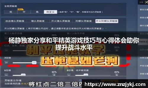 杨静独家分享和平精英游戏技巧与心得体会助你提升战斗水平